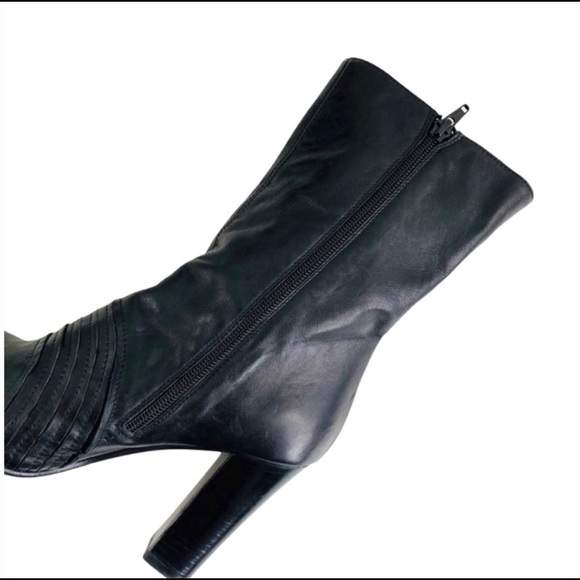 Miss Sixty Leather Heeled Round Toe Boots SZ 39 - Picture 6 of 9